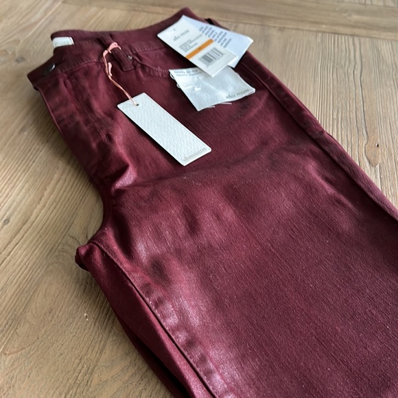 Oxblood skinny high rise ankle coated pants - Picture 7 of 8